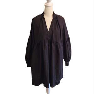 Urban Outfitters Black Poet Sleeve Cotton Dress